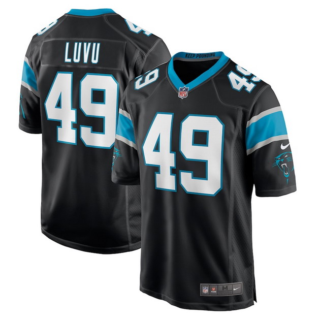 mens nike frankie luvu black carolina panthers game jersey